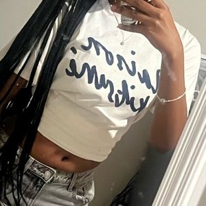 maison kitsune letter shirt